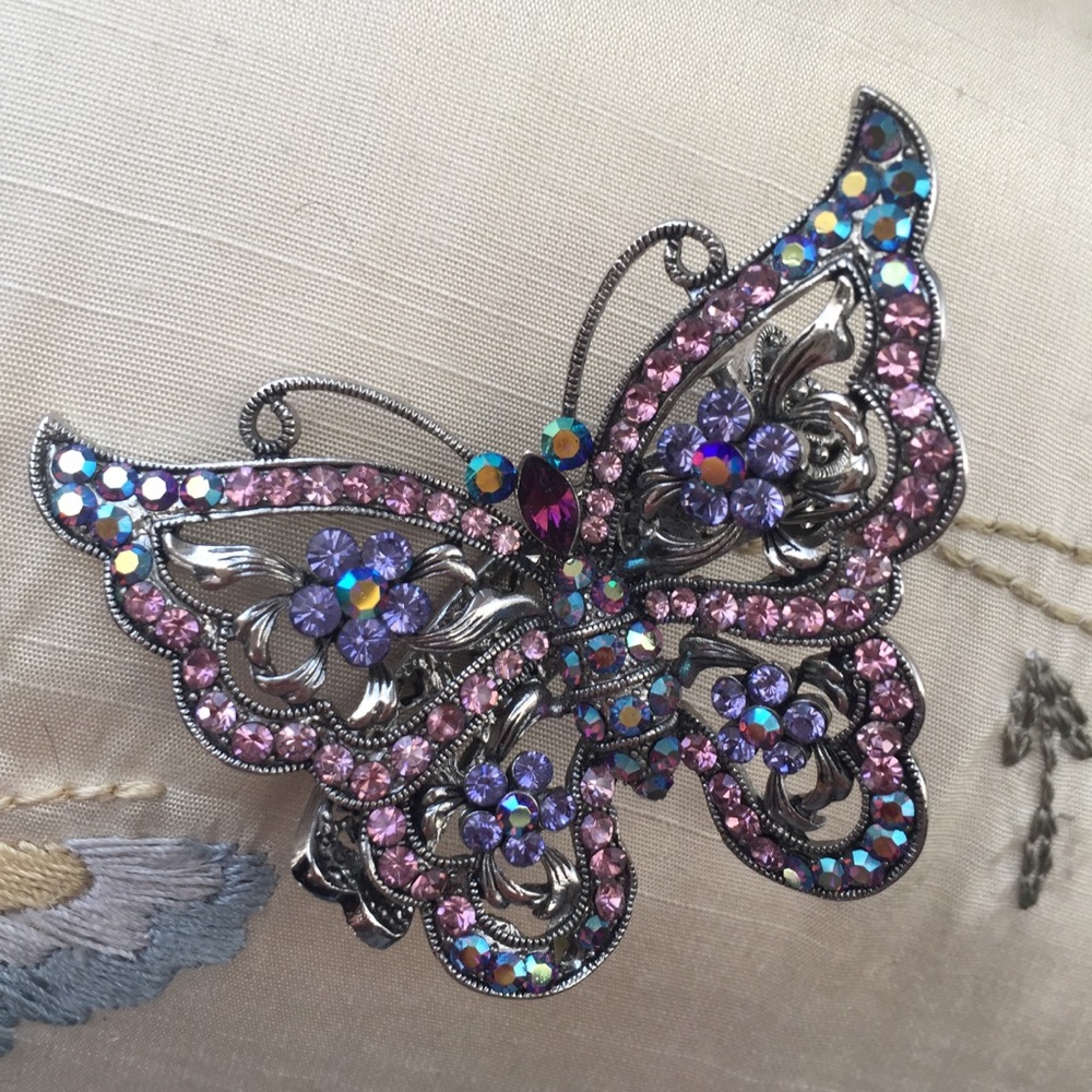 Rhinestone Butterfly Hair Clip